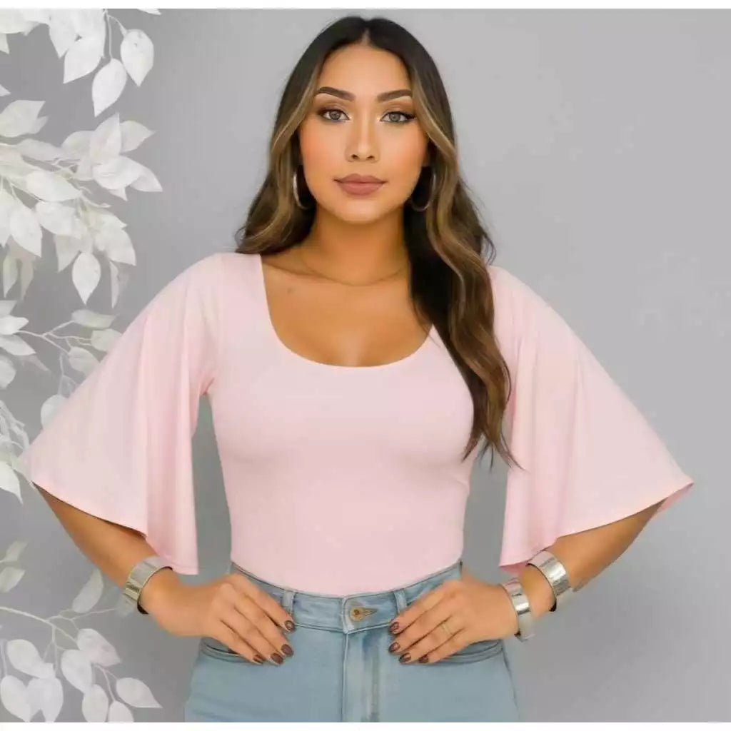 Body Feminino Manga Flare em Suplex Premium