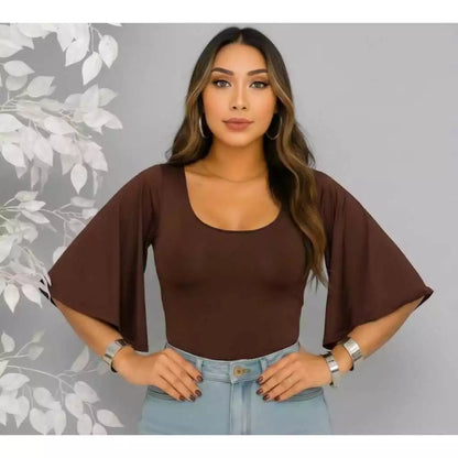 Body Feminino Manga Flare em Suplex Premium