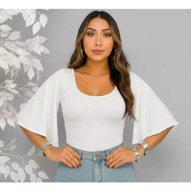 Body Feminino Manga Flare em Suplex Premium