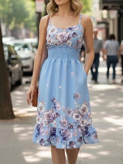Vestido Midi Feminino Estampado Floral com Bojo