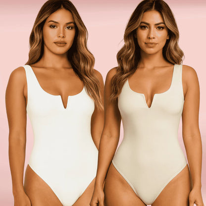 Body Feminino Regata Decote V em Suplex Premium