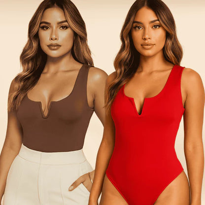 Body Feminino Regata Decote V em Suplex Premium