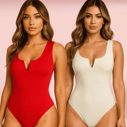 Body Feminino Regata Decote V em Suplex Premium