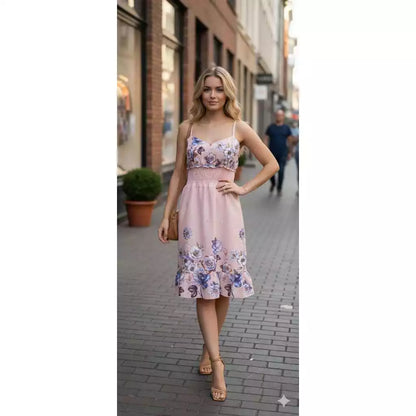 Vestido Midi Feminino Estampado Floral com Bojo