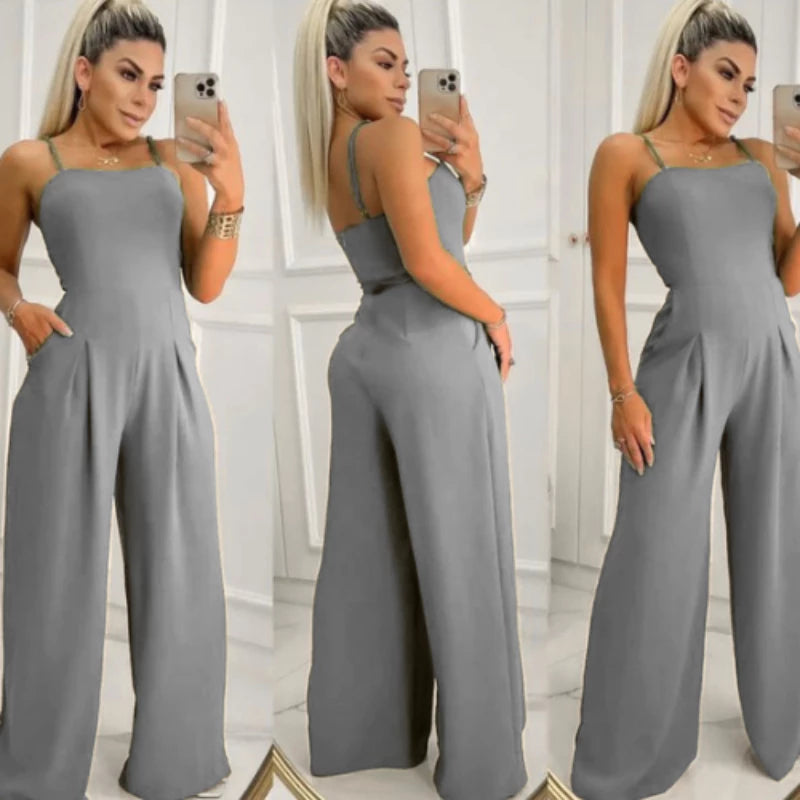 Macacão Longo Feminino Pantalona com Bojo – Luxo e Tendência