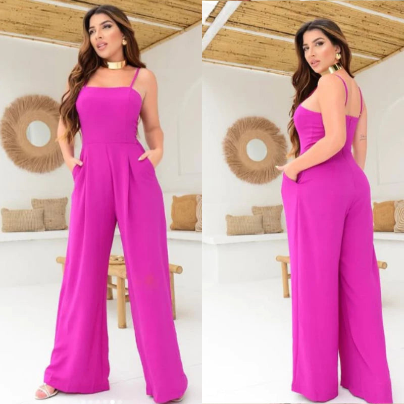 Macacão Longo Feminino Pantalona com Bojo – Luxo e Tendência