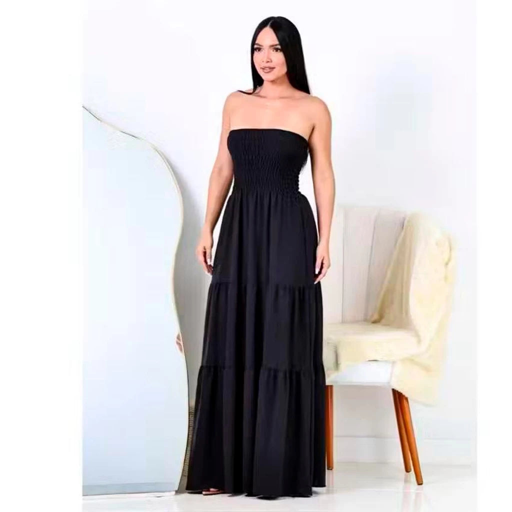 Vestido Longo Feminino Tropical Tomara que Caia Estampado – Leve e Elegante
