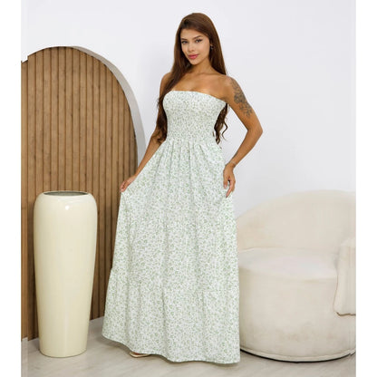 Vestido Longo Feminino Tropical Tomara que Caia Estampado – Leve e Elegante
