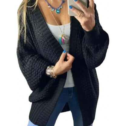 Cardigan Tricô Outono /Inverno Manga longa casaquinho Feminino